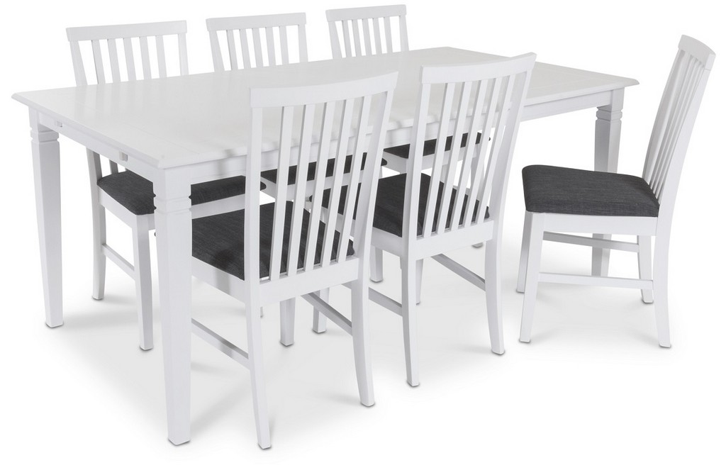 900145 Sofiero table 180x95 White + 900199 Alice chair Grey